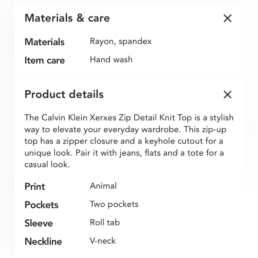 Calvin Klein Animal Print Top - Picture 2 of 2